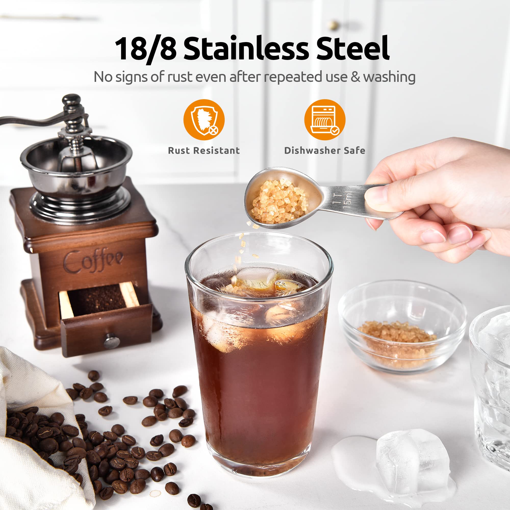 U-Taste acero inoxidable 18-8: resistencia y antióxido para cafe.