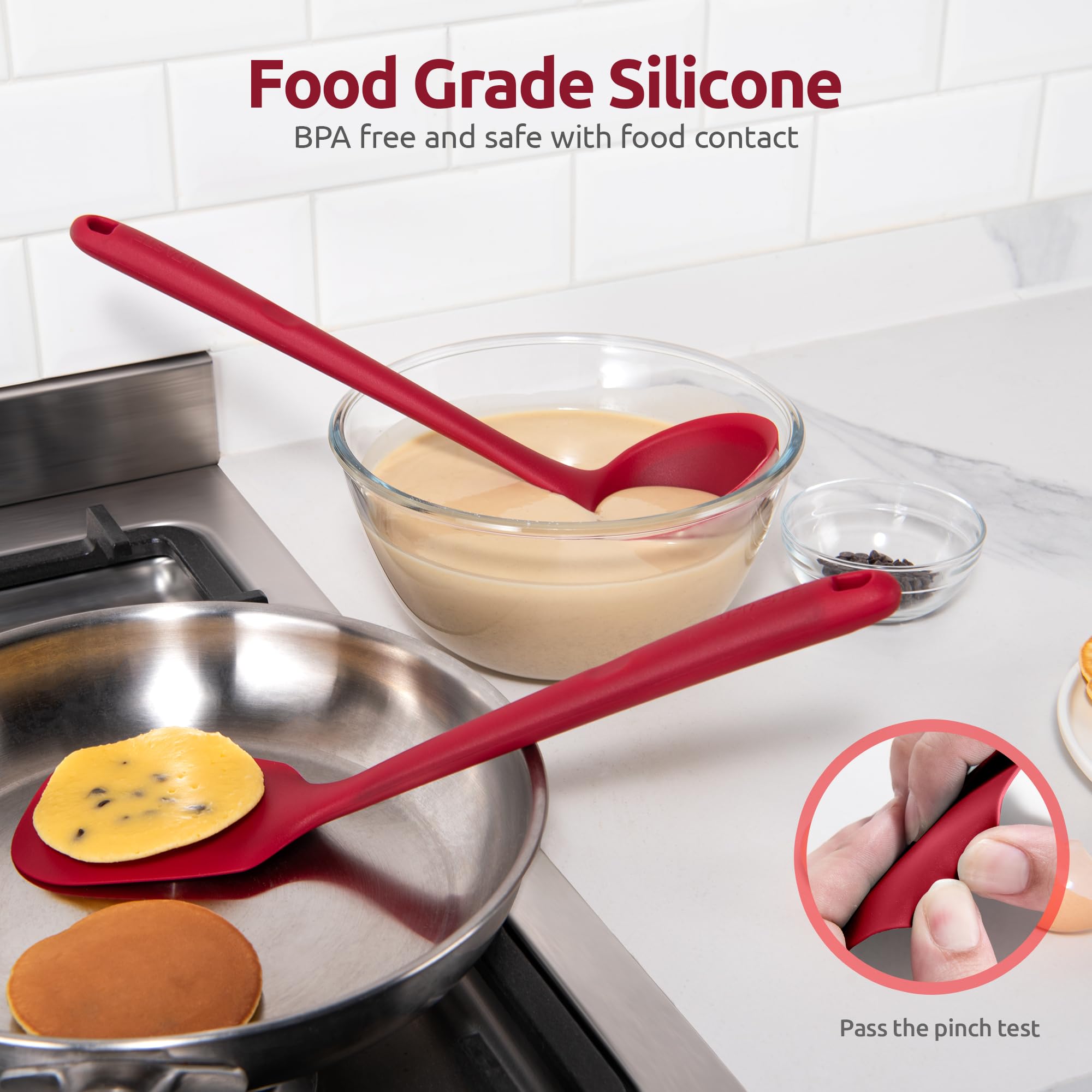 Cuchara de silicona U-Taste con mango ergonómico para cocina diaria