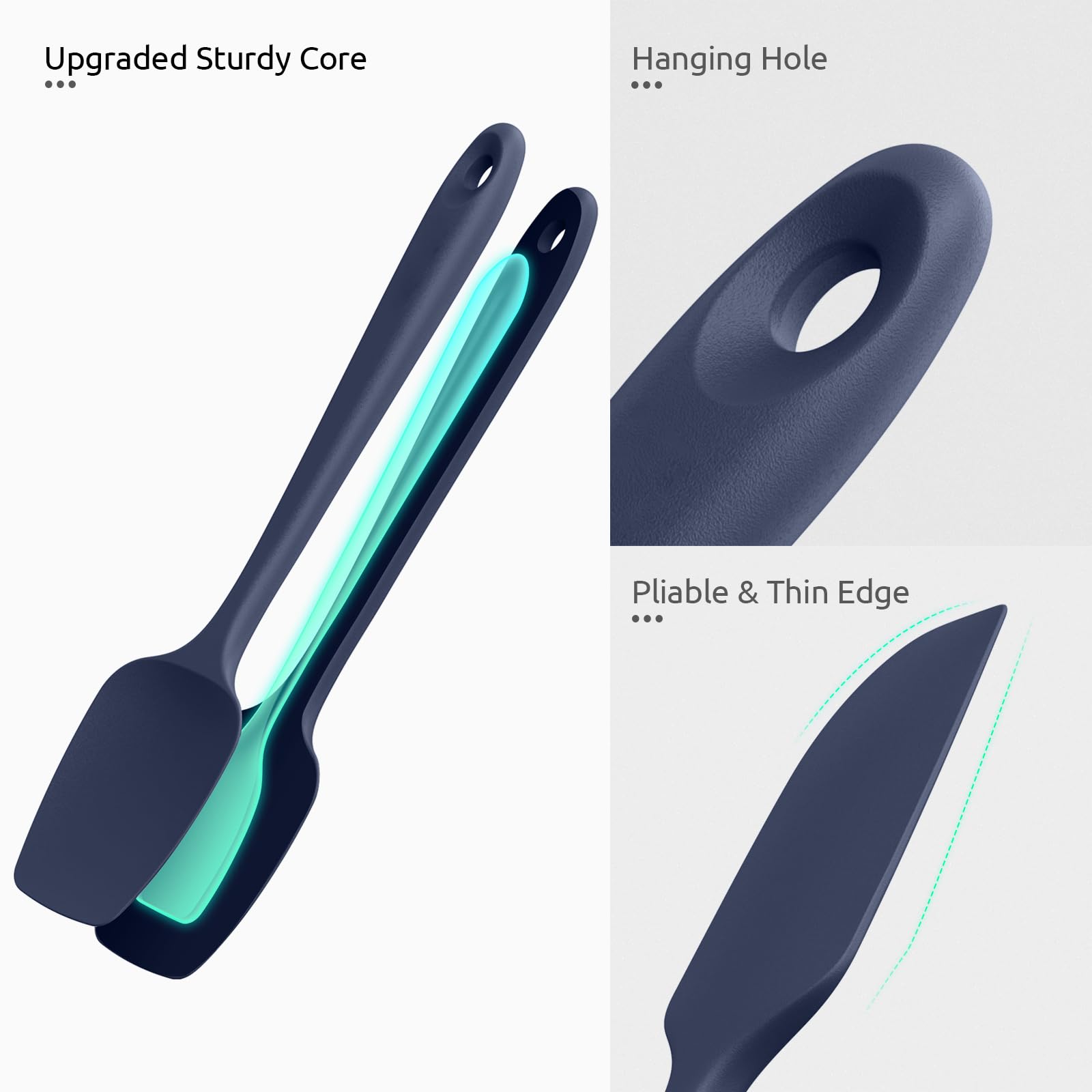 Diseño sin costuras de U-Taste, espátulas de silicona, aptas para lavavajillas.