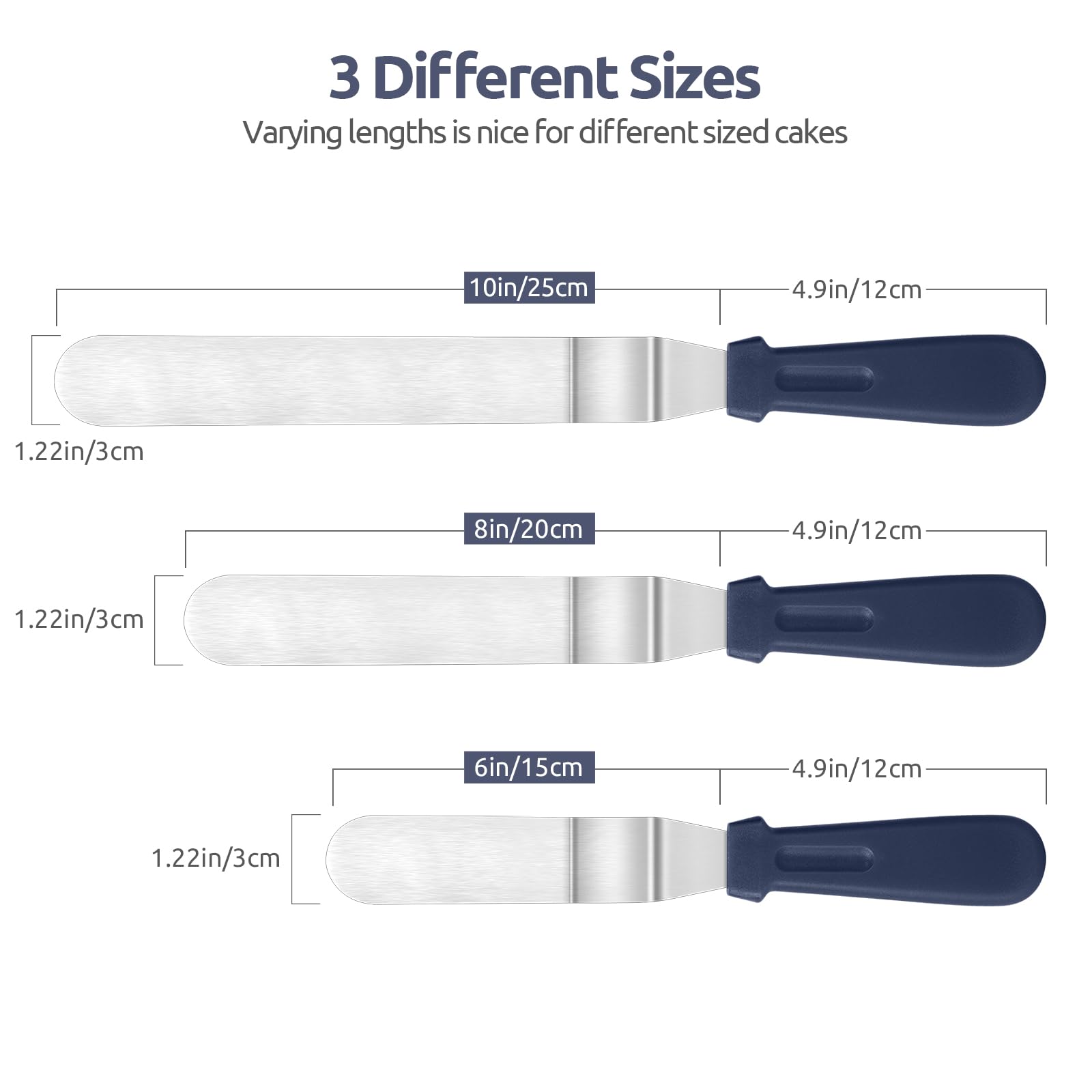 U-Taste espátula offset de 8 pulgadas para cobertura uniforme de glaseado.