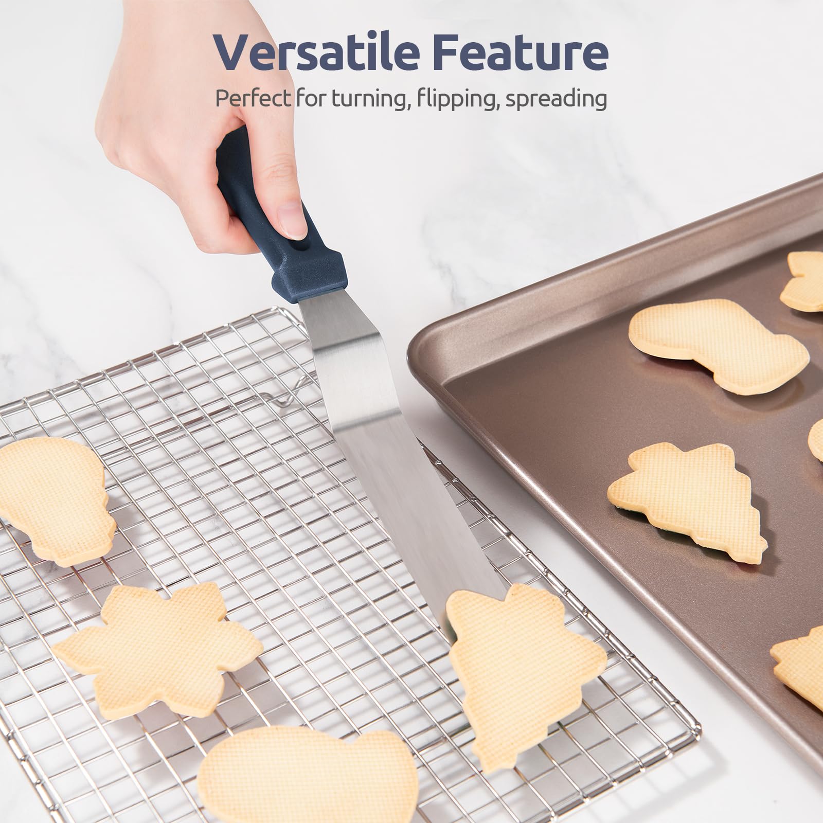U-Taste espátula offset conjunto de 3 para versatilidad en repostería.