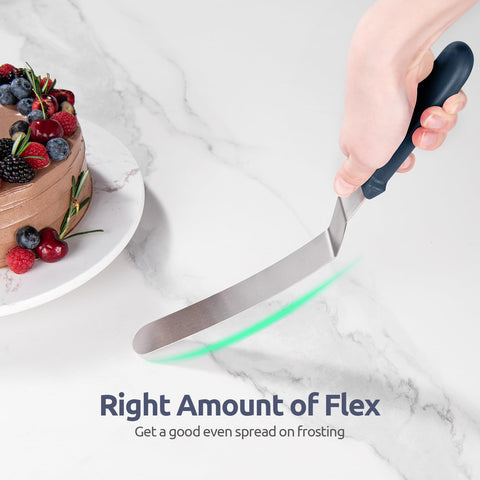 U-Taste espátula offset flexible para alisar frosting sin romper.