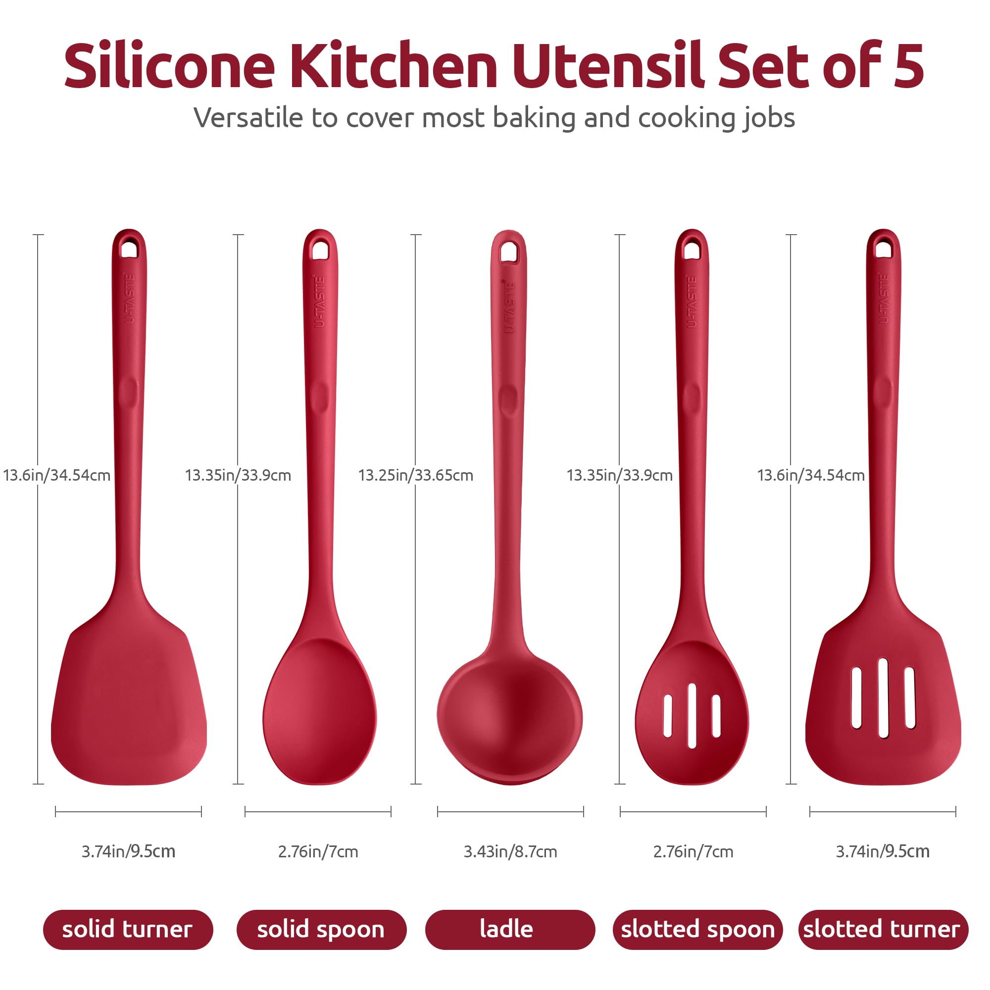 Espátula de silicona U-Taste con mango largo para alcance seguro