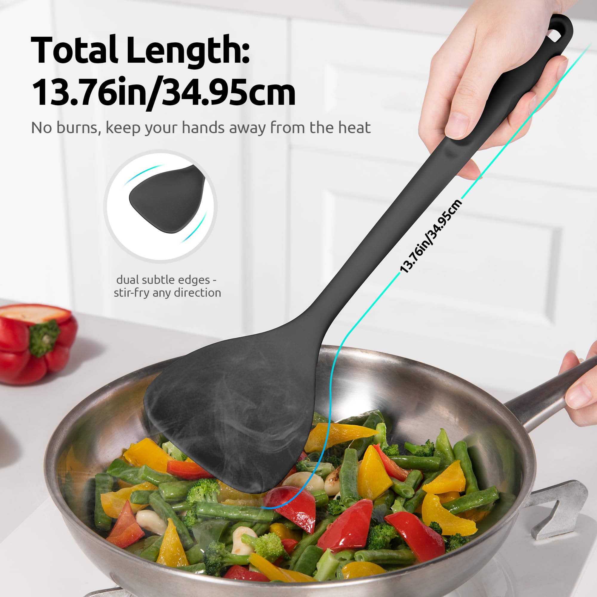 Espátula U-Taste bordes curvos para contener salsas en el wok