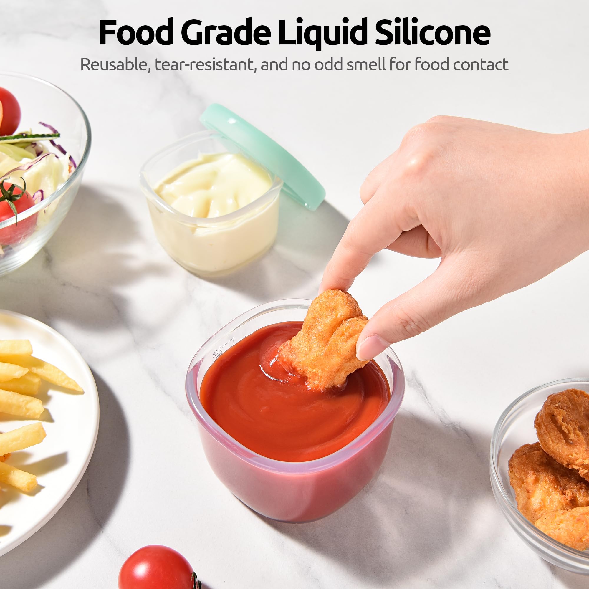 Contenedores de silicona alimentaria U-Taste aptos para microondas