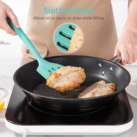 U-Taste cabeza de silicona ancha y angulada para voltear sin perder comida.