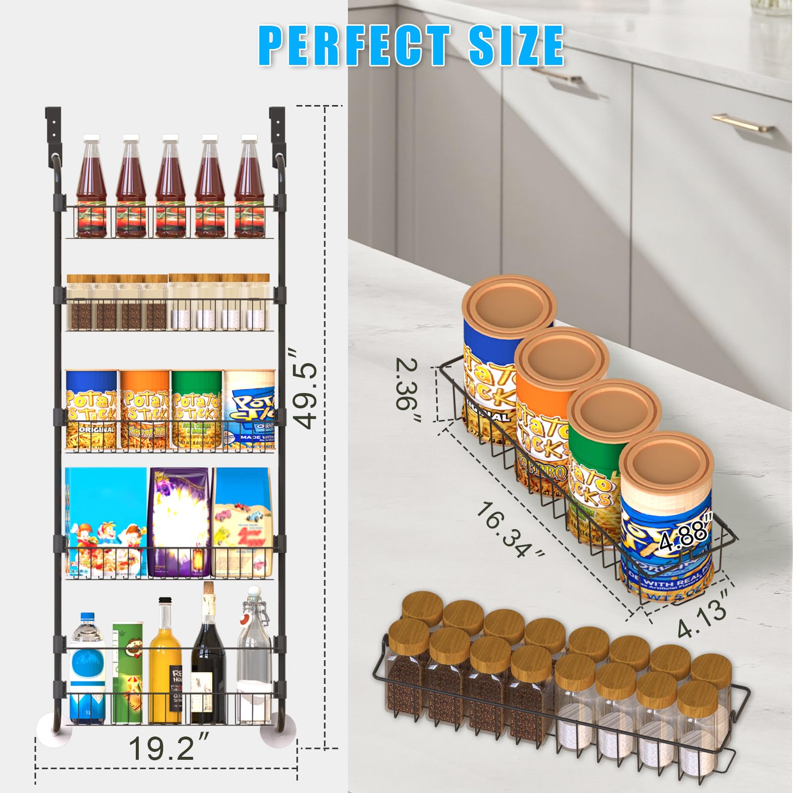 Cestas ajustables de Uardfti para puerta, ideales para especias y snacks