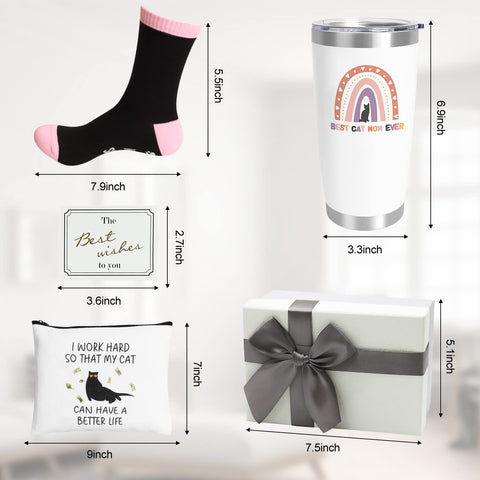 Caja regalo delicadamente presentada con motivos gatunos para sorprender.