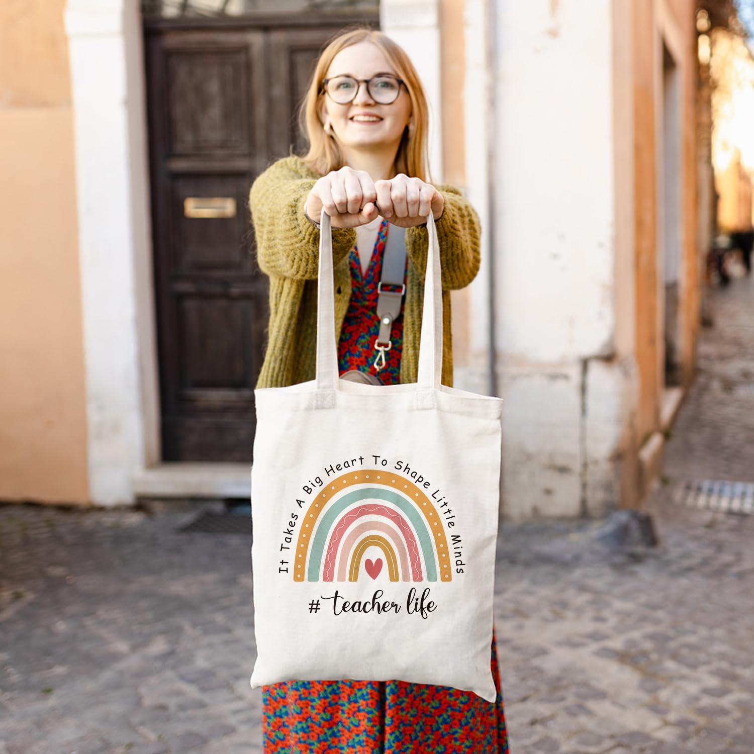 Bolsa de lona de UAREHIBY para maestras con gran capacidad.