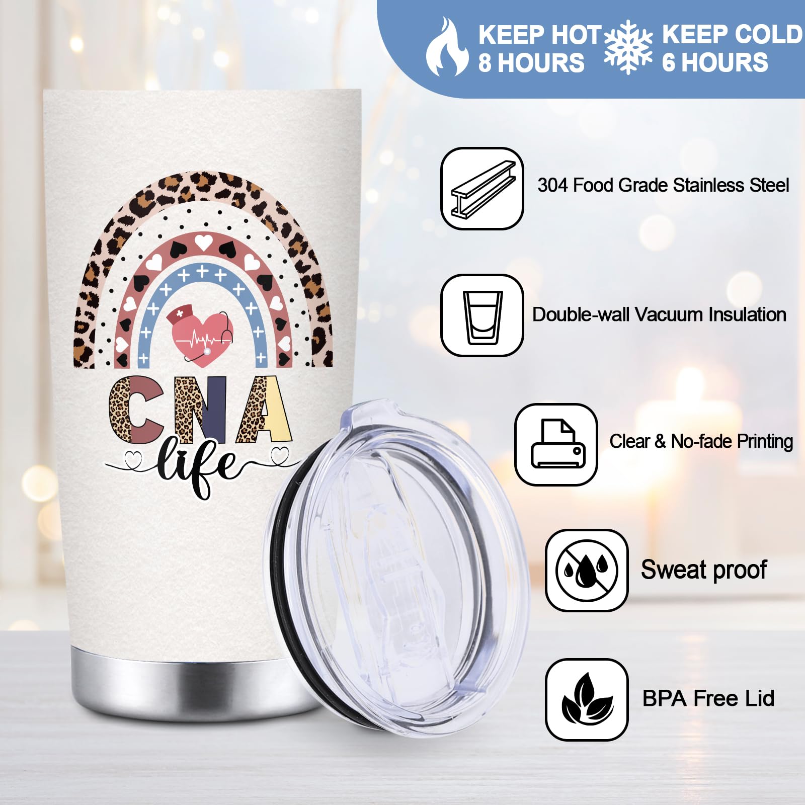 Ubdaycup CNA Gifts Tumbler evita derrames con boquilla deslizante y tapa hermética