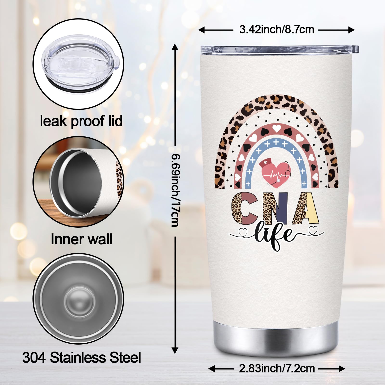 Ubdaycup CNA Gifts Tumbler uso con una mano para beber sin perder foco