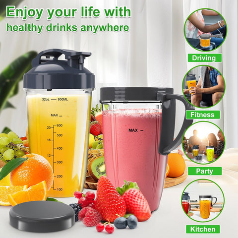 UBYNID Nutribullet anillo con mango para usar como taza.