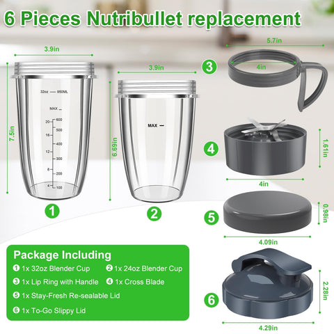 UBYNID Nutribullet copa 24oz ideal para smoothies rápidos.