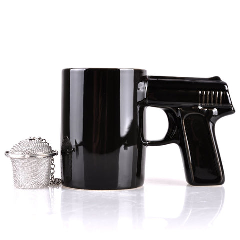 taza ucec forma pistola, diseño distintivo para conversaciones