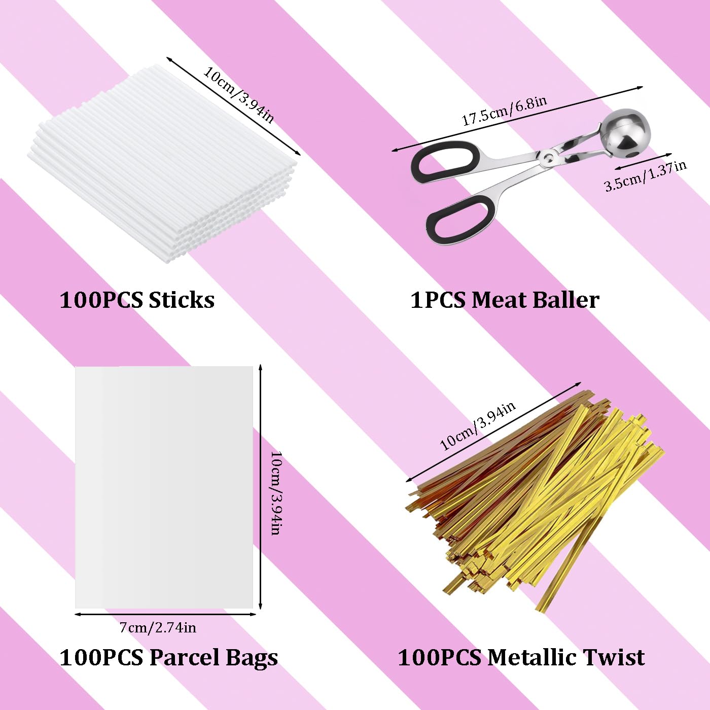 Bolsas transparentes Ucnemous para paletas, empaque limpio