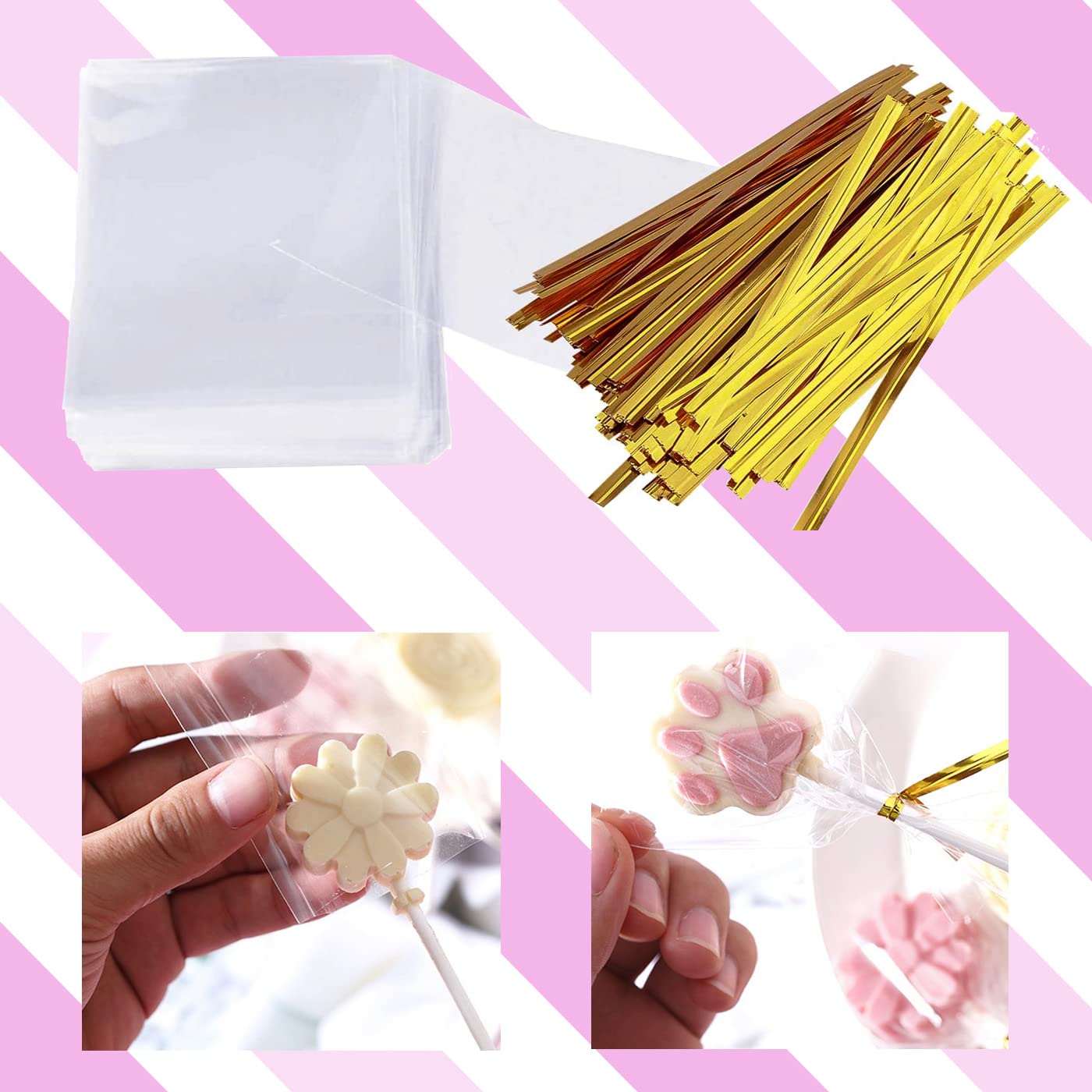 Lazos dorados Ucnemous para cerrar bolsas en paletas