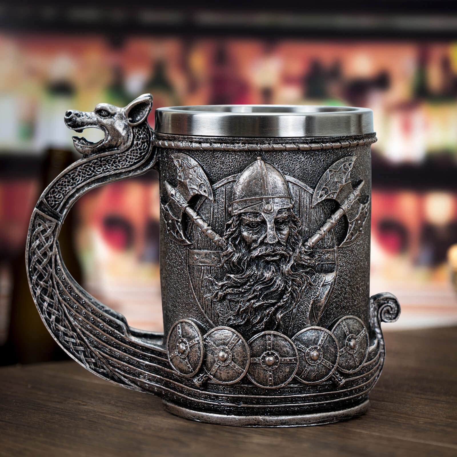 UCOMINS jarra vikingo con diseño Drakkar, ideal para decorar y servir