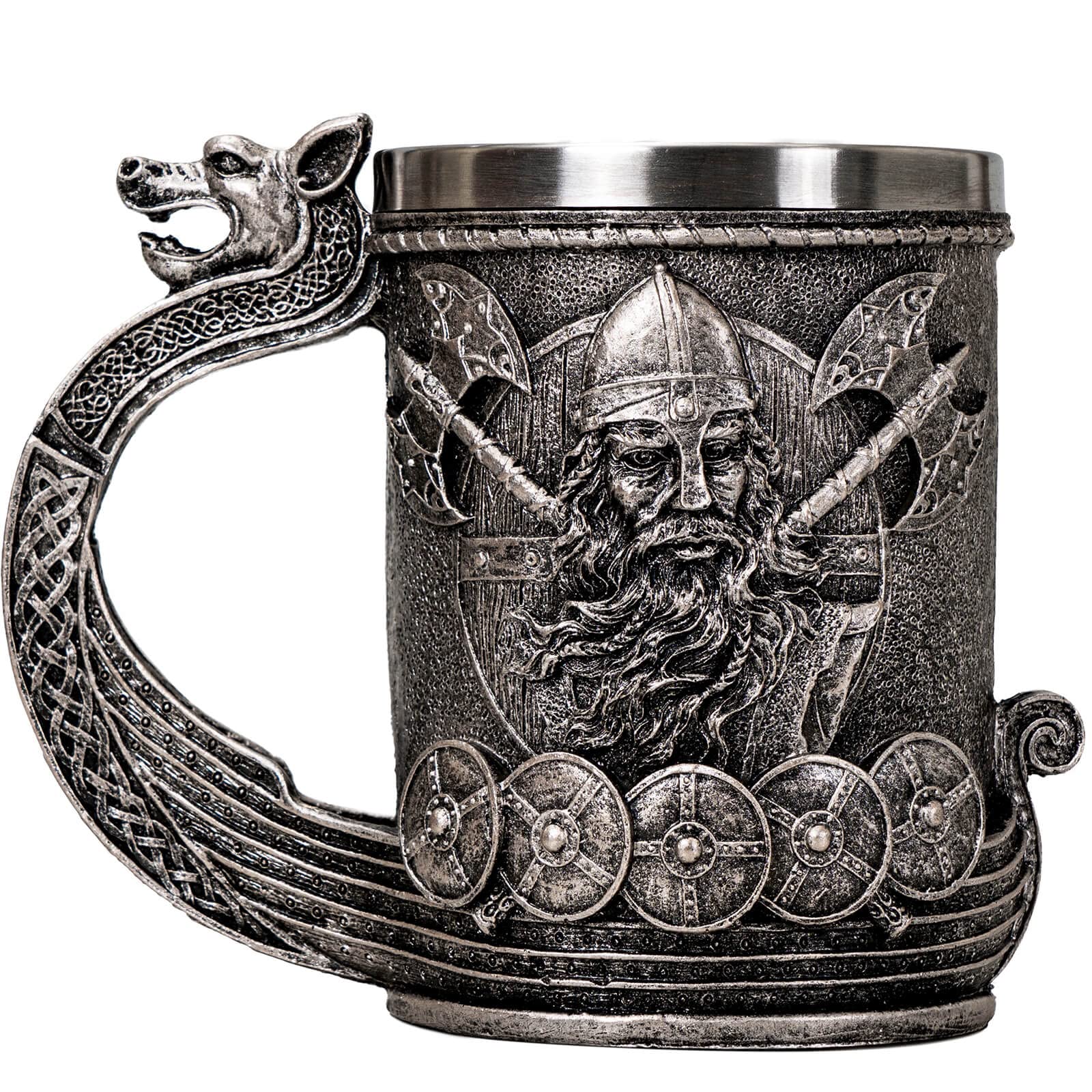 UCOMINS jarra vikingo Drakkar en acero inoxidable para beber con estilo