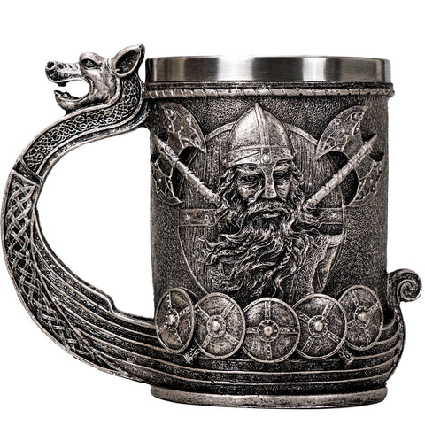 UCOMINS jarra vikingo Drakkar en acero inoxidable para beber con estilo