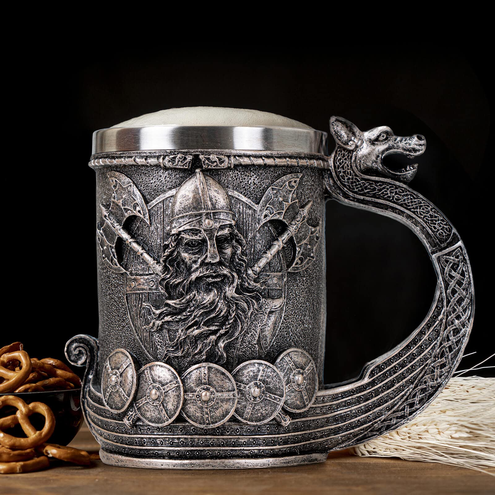 UCOMINS jarra vikingo con capacidad 13oz, perfecta para beber