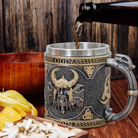 Regalo vikingo para amantes de cerveza y café