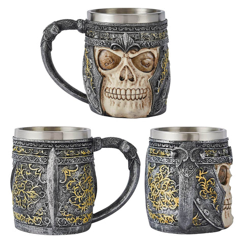 Taza cráneo vikingo UCOMINS con capacidad de 13 oz para café o té.