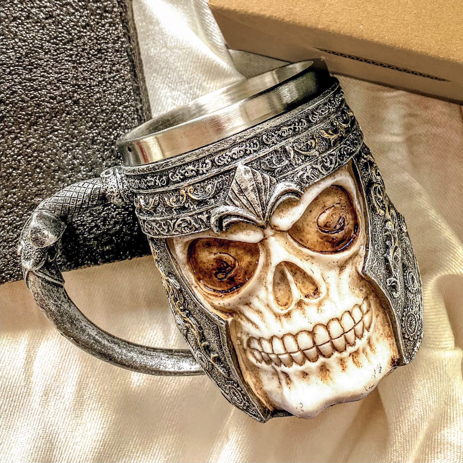 Cuidado sencillo de la taza cráneo vikingo UCOMINS, evita lavavajillas.