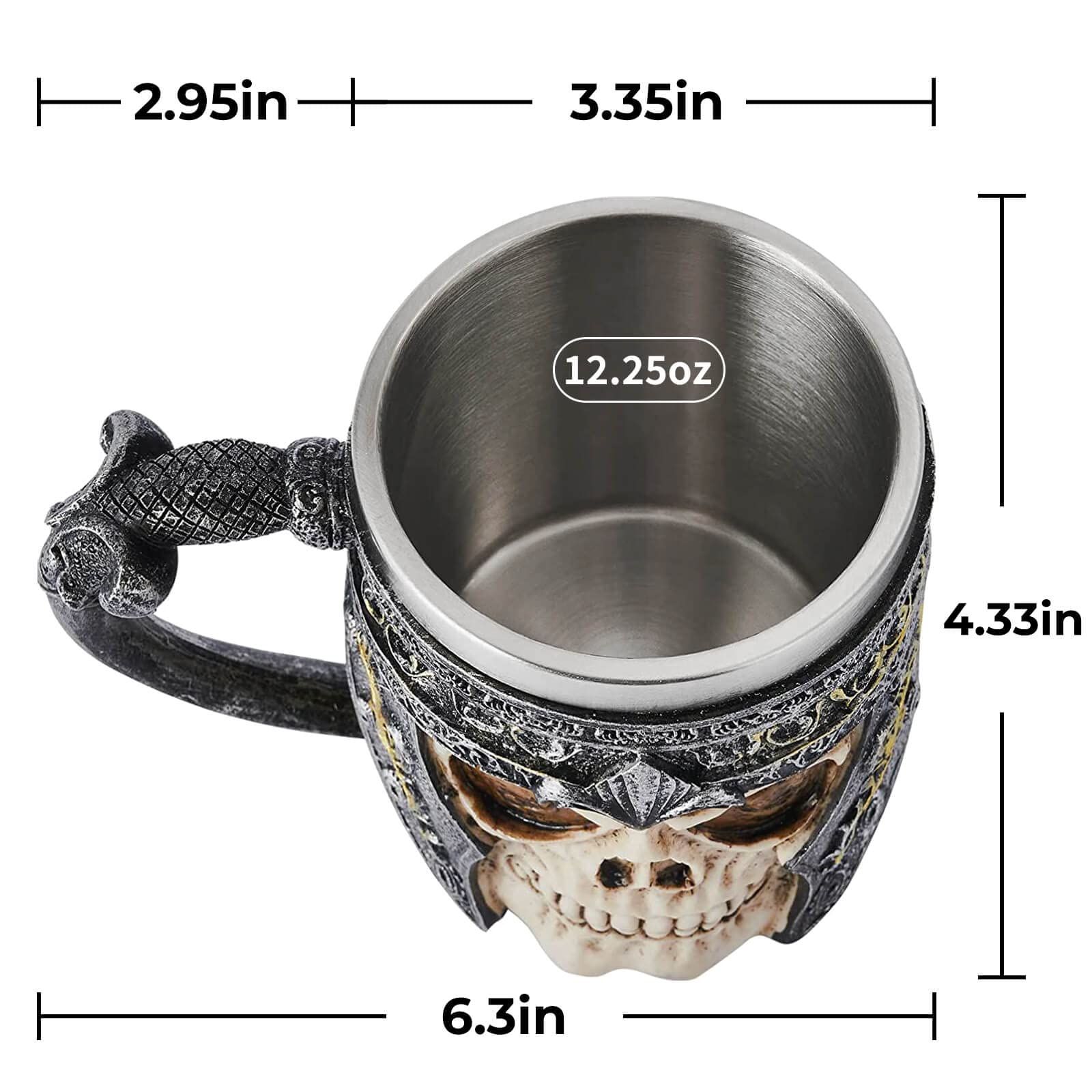 Taza cráneo vikingo de UCOMINS con pintura manual única.