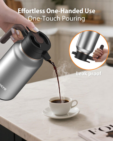 Ucaucro Carafa Térmica de 2 litros, ideal para familia y oficina.