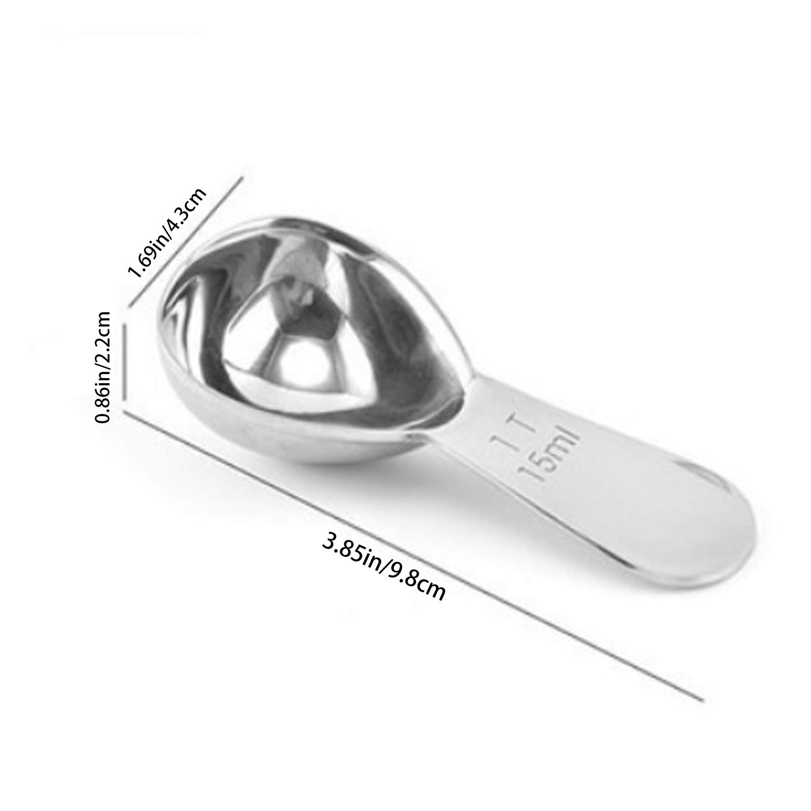 UdKeuld cuchara medición 15 ml, acero inoxidable, lectura clara para café