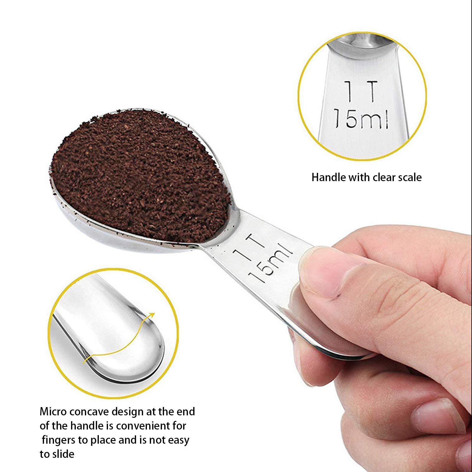 UdKeuld pack de 3 cucharas, almacenamiento fácil en tarro o estante