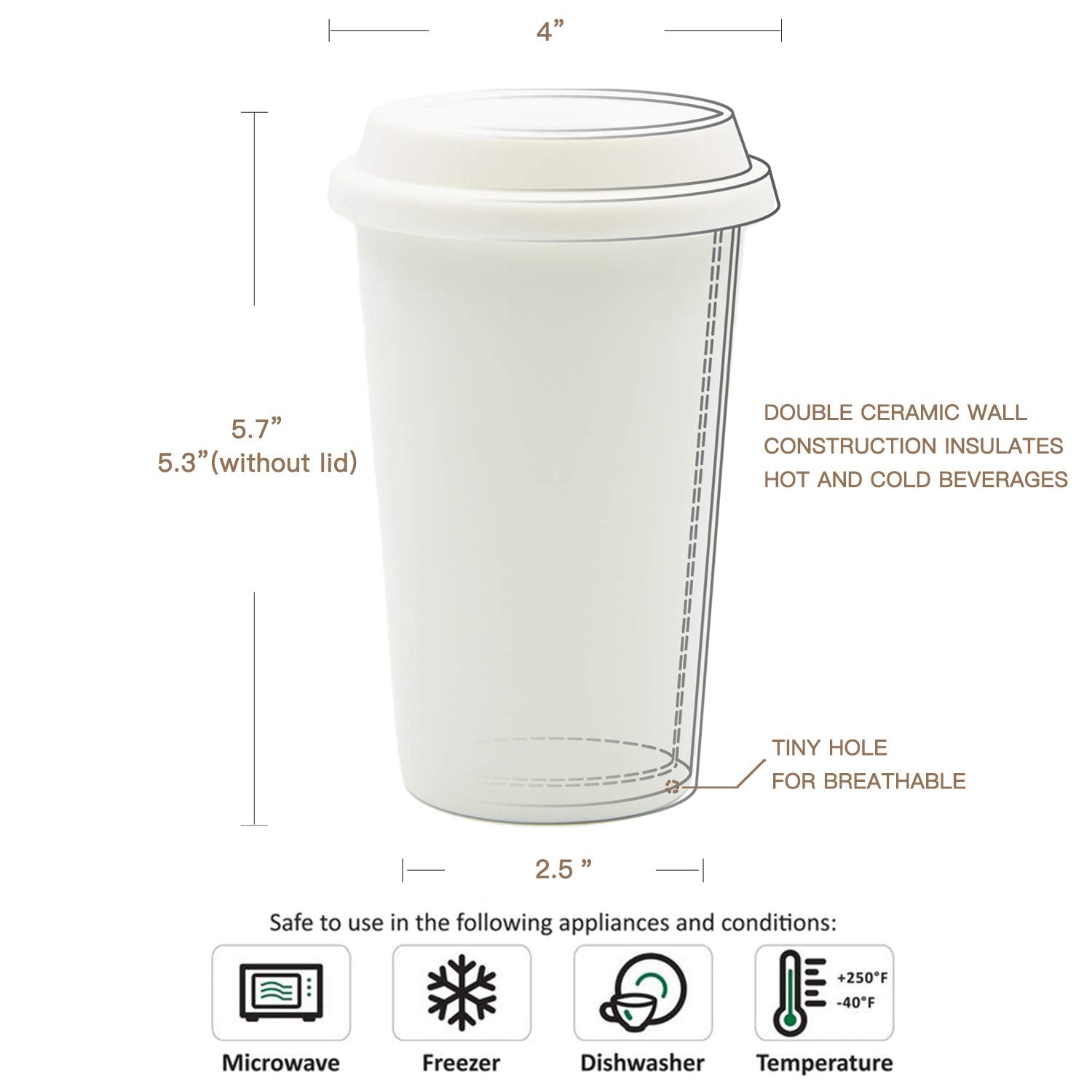 UDMG manga cerámica ergonómica para sujetar la taza con comodidad