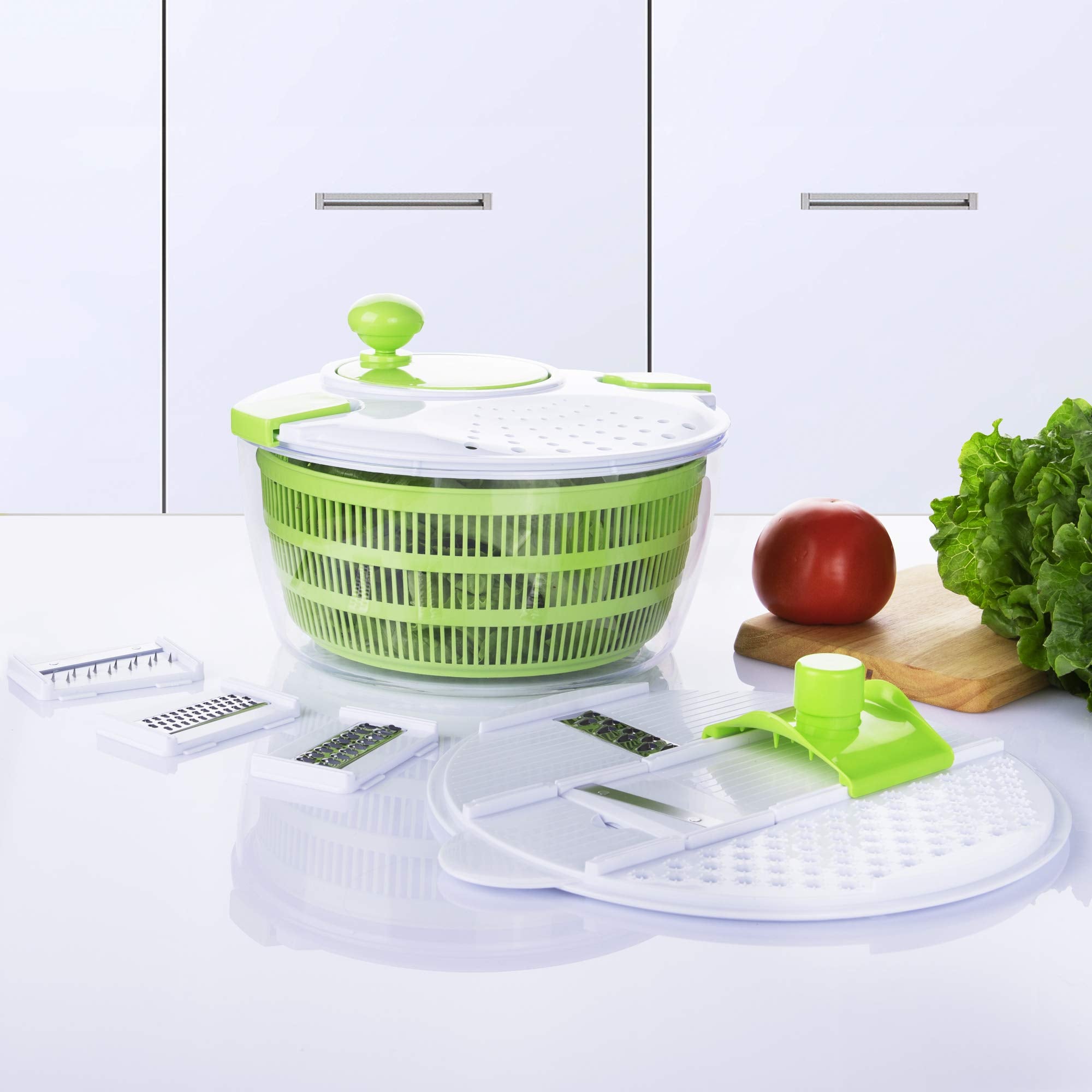 ufengke escurridor de ensaladas 4L, uso práctico para secar hojas crujientes.