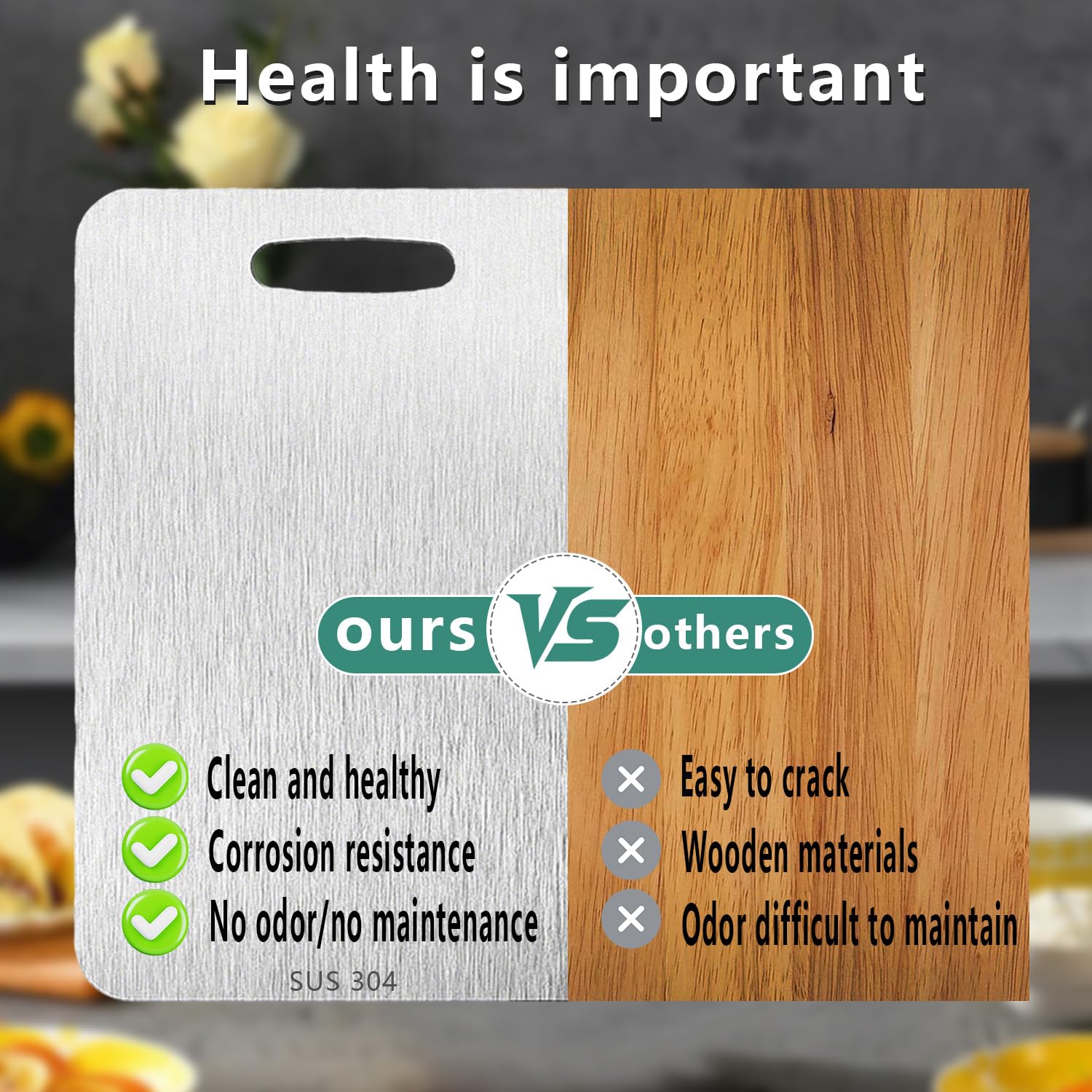 UFJEG tabla titanio tamaño mediano, resistente para cortar carne