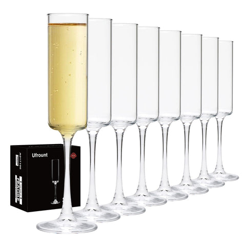 Ufrount copas champán 5oz, conjunto de 8 para brindar en reuniones.