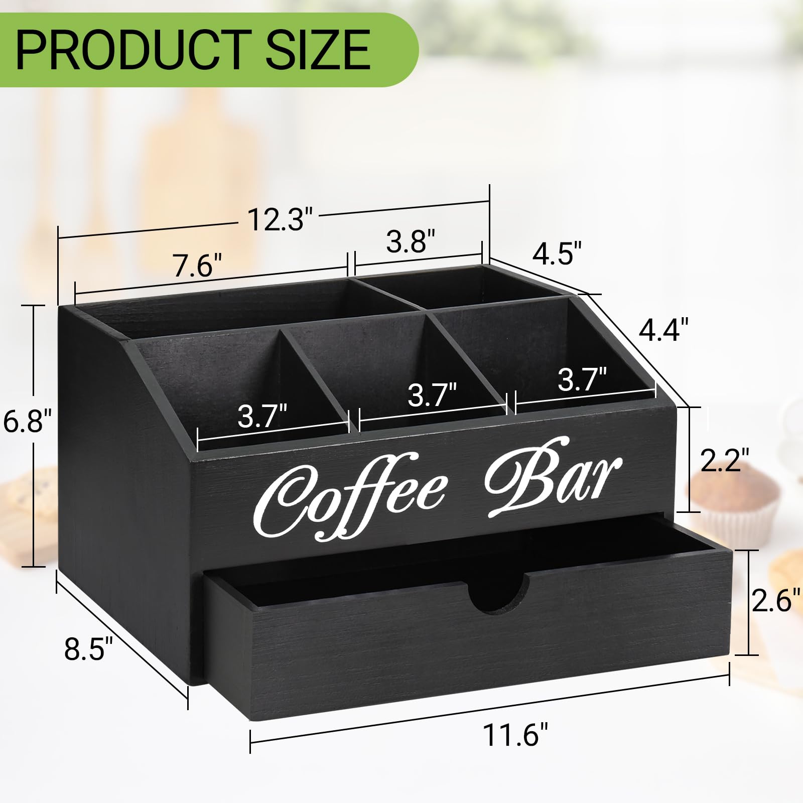 ugiftt estacion-cafe-organizador-con-capacidad, mantiene utensilios y tazas a mano.