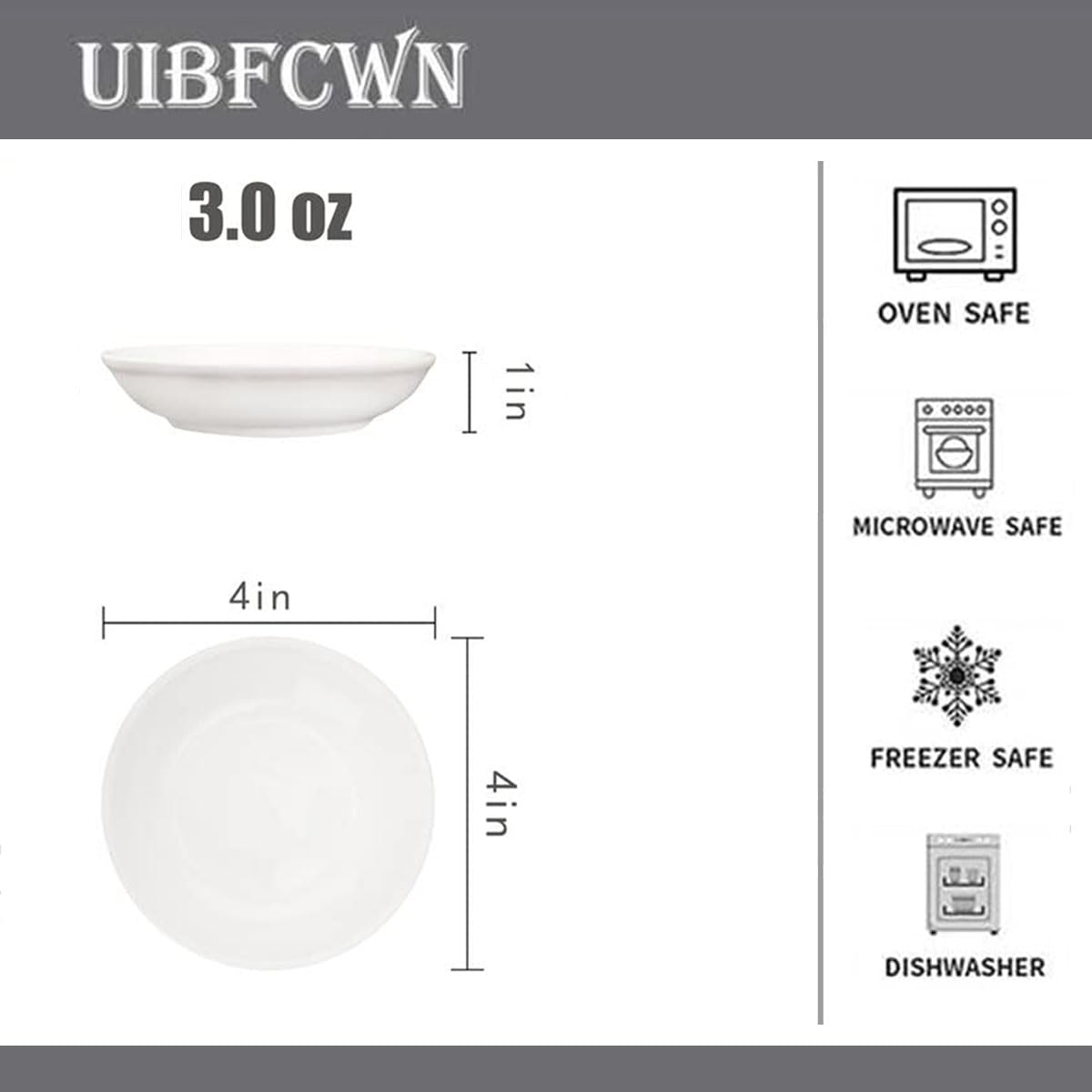 UIBFCWN cuencos dip cerámicos, 4oz, perfectos para salsa de soja y condimentos.