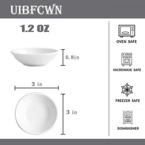 UIBFCWN tazones dip blancos de porcelana, apilables para ahorro de espacio.