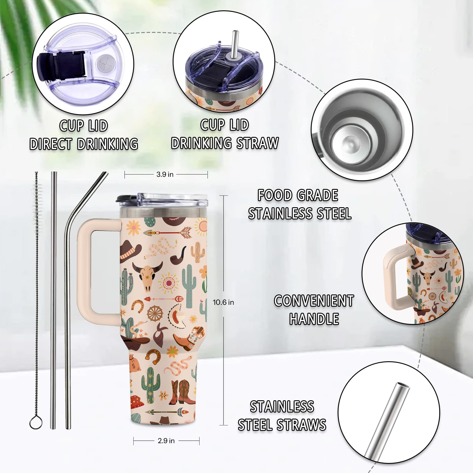 Vaso térmico de acero inoxidable Uibunoo, mantiene bebidas calientes o frías.