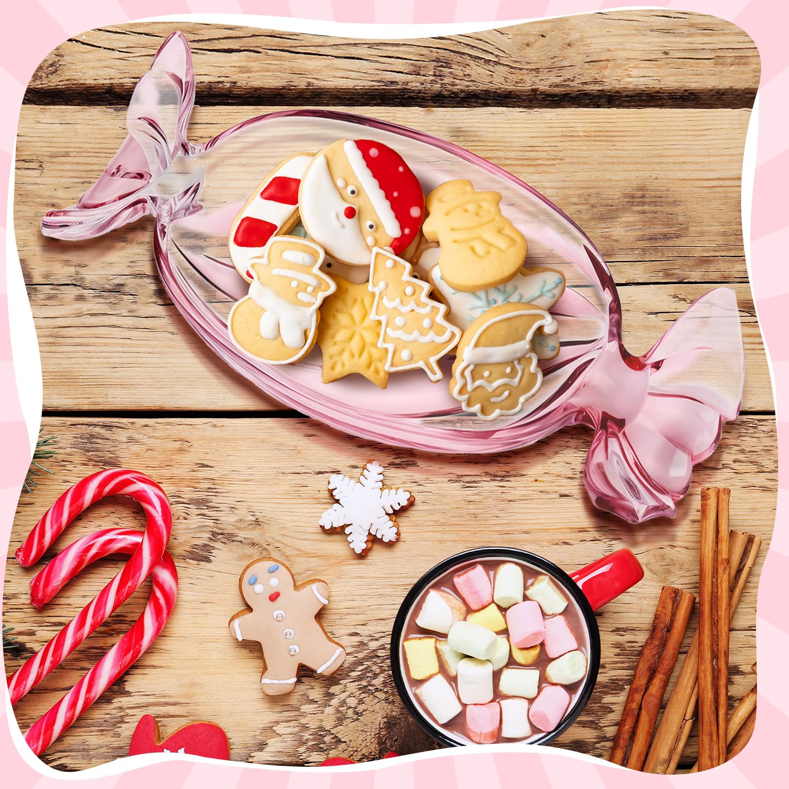 Uiifan bandeja cristal rosa para regalos y accesorios pequeños