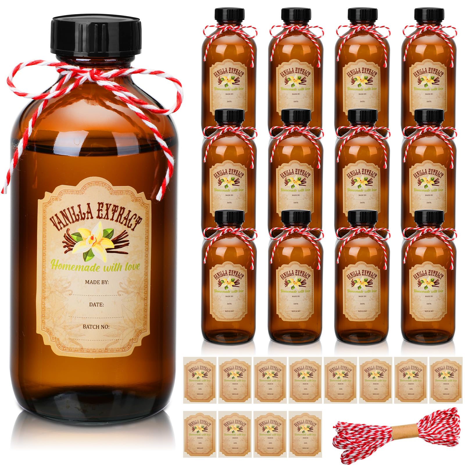 Botellas Uiifan de vidrio ámbar de 236 ml con tapas, protegen la luz para conservar sabores.