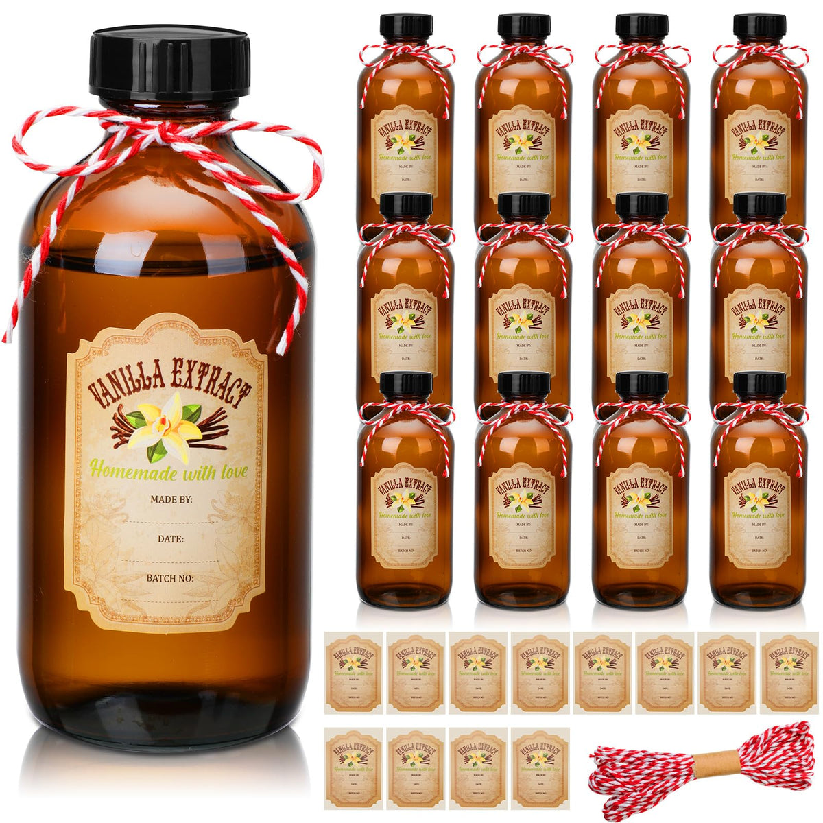 Botellas Uiifan de vidrio ámbar de 236 ml con tapas, protegen la luz para conservar sabores.