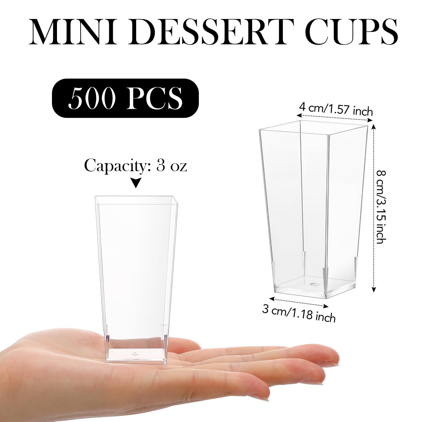 Uiifan copa postre mini 3oz claras para porciones individuales y colores atractivos.