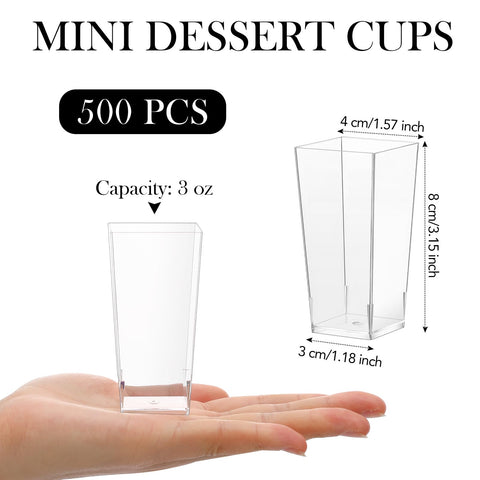 Uiifan copa postre mini 3oz claras para porciones individuales y colores atractivos.