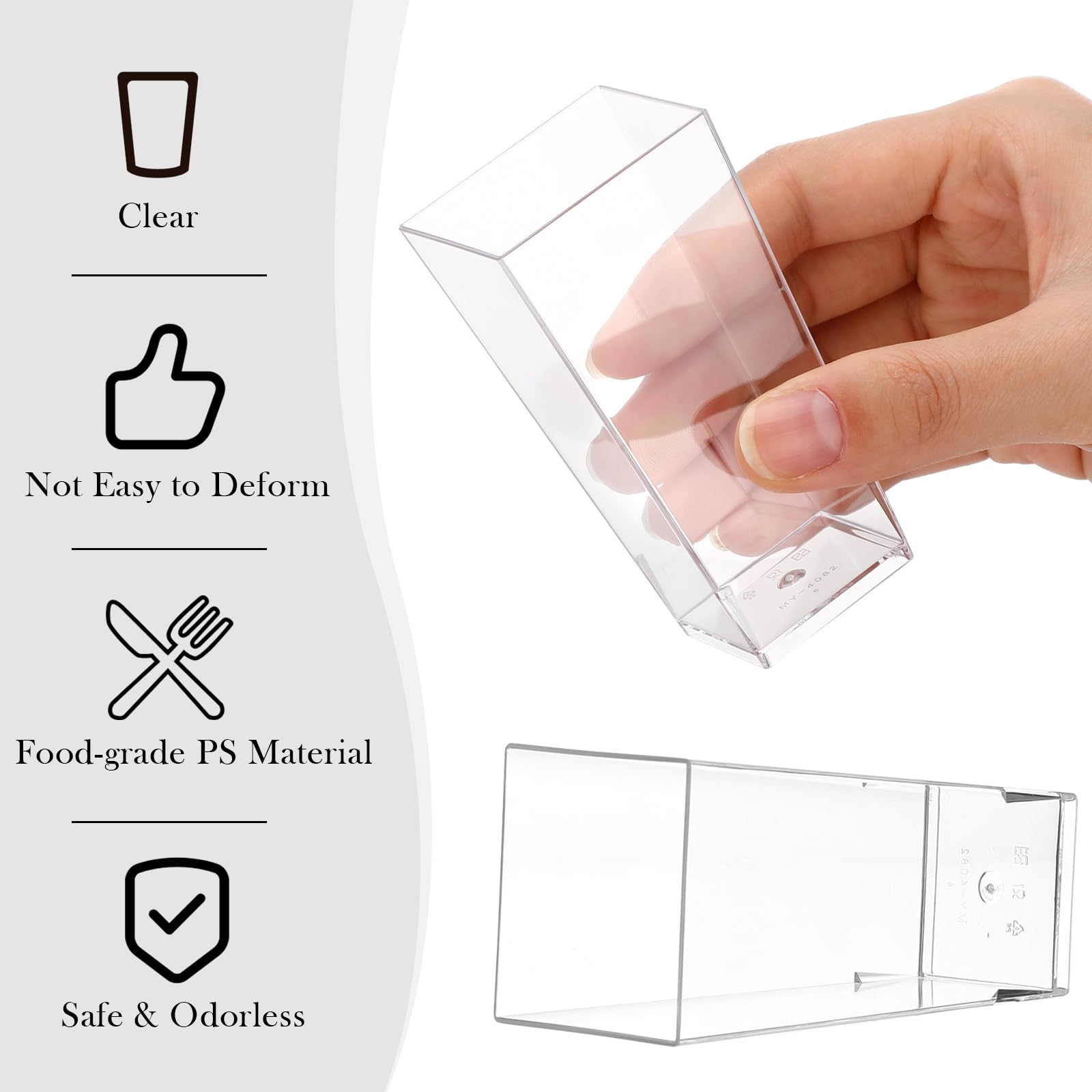 Uiifan material plastico PS seguro, ligero y duradero para postres.