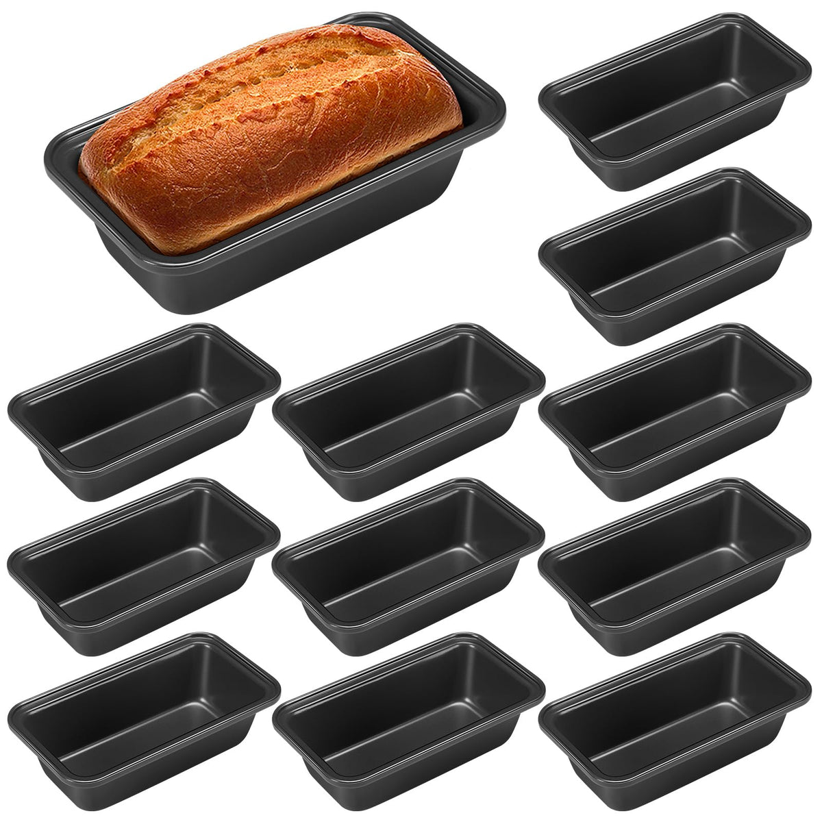 Uiifan moldeo mini para pan, tamaño 6x3x2 pulgadas, ideal para porciones caseras.