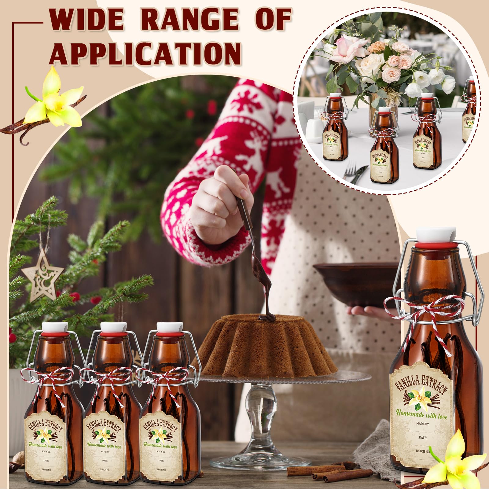 Pack Uiifan de 12 botellas ámbar ideal para regalos personalizados.