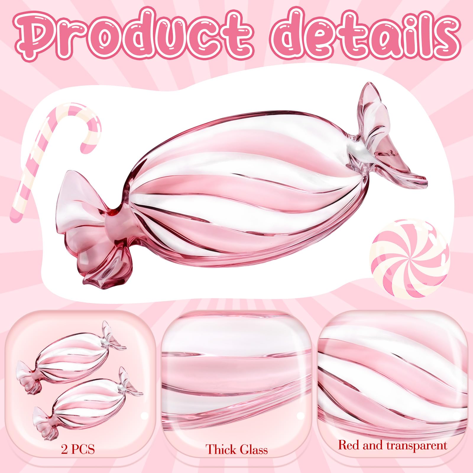 Uiifan plato cristal rosa para joyas y objetos pequeños