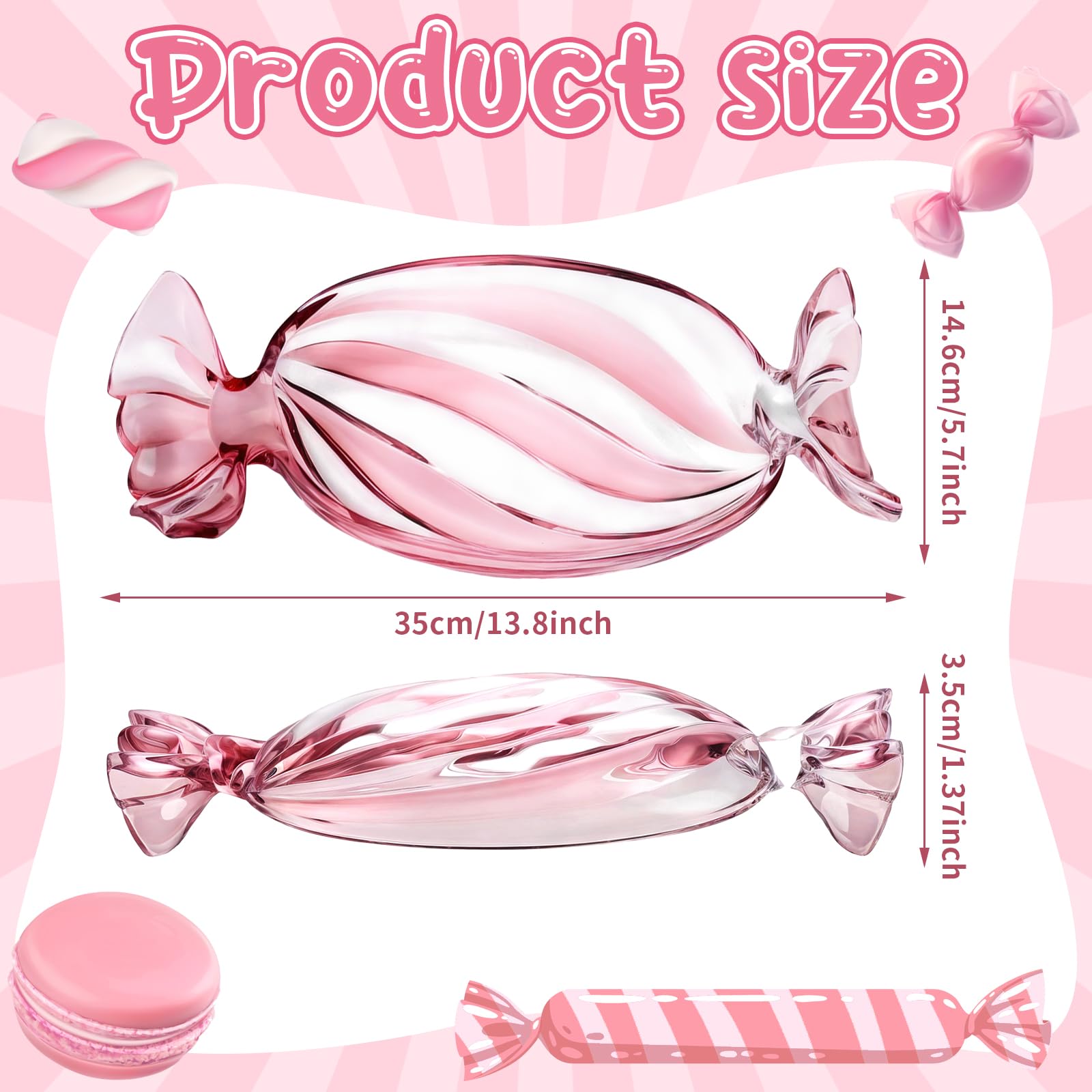 Uiifan plato cristal rosa para postres, aporta color y elegancia a la mesa