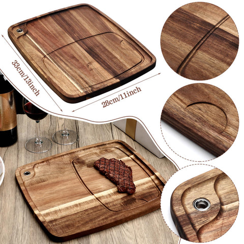 Uiifan tablero de acacia para filete, duradero y aspecto natural.